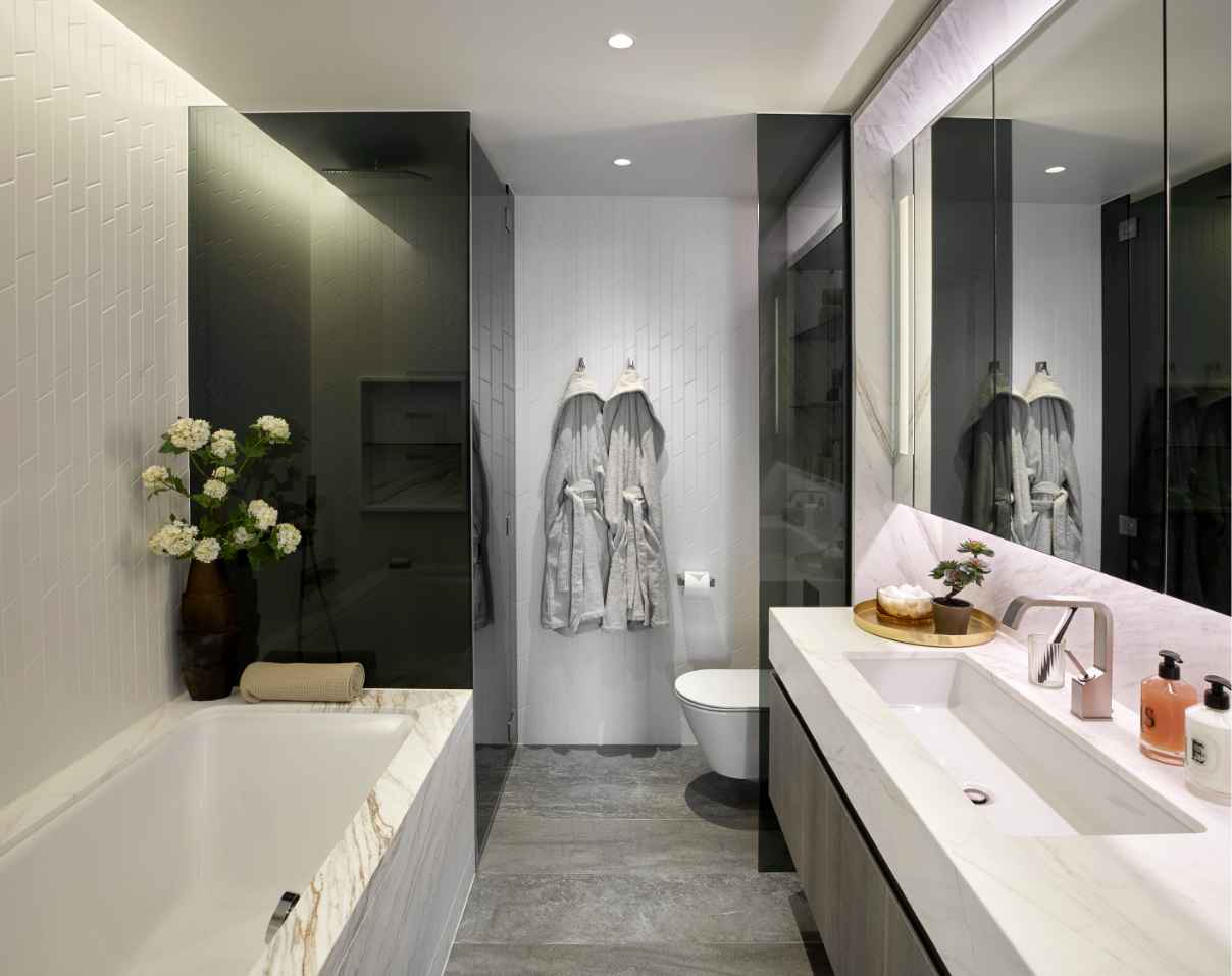 Bathroom suite of two-bed apartment
