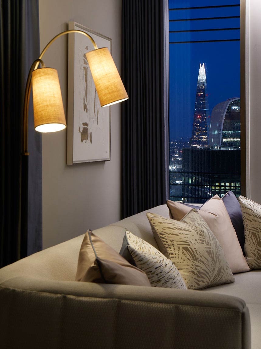 The Shard seen from living area of three-bedroom apartment